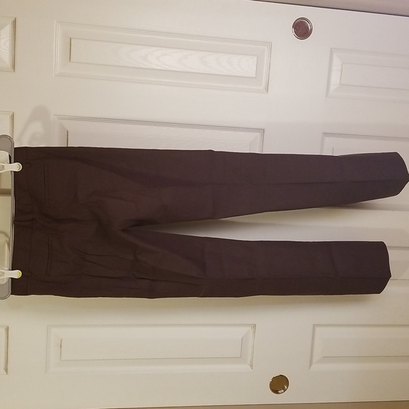 Tahari Brown Linen Trousers - 4 - Picture 4 of 4